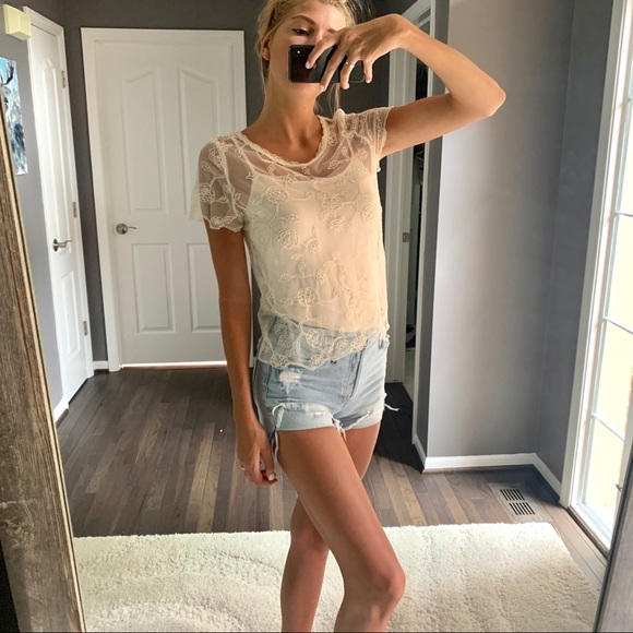 Nordstrom Hinge Sheer Lace Top - Picture 3 of 8